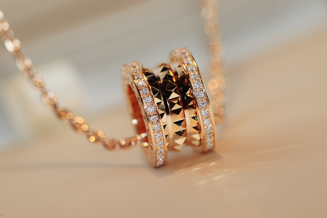 [Dawnora Jewelry]ZERO 1 ROCK PEDANT PINK GOLD NECKLACE