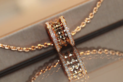 [Dawnora Jewelry]ZERO 1 ROCK PEDANT PINK GOLD NECKLACE