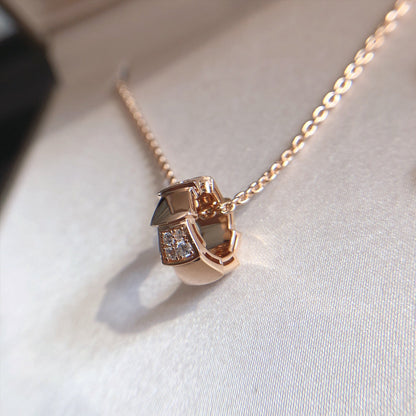 [Dawnora Jewelry]SERPENTI PEDANT DIAMOND PINK GOLD NECKLACE