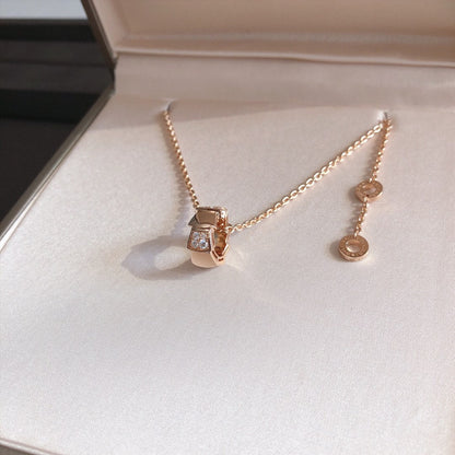 [Dawnora Jewelry]SERPENTI PEDANT DIAMOND PINK GOLD NECKLACE
