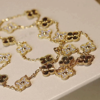 [Dawnora Jewelry]CLOVER 20 MOTIFS LASER DIAMOND NECKLACE