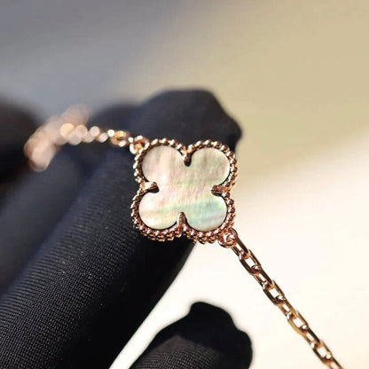 [Dawnora Jewelry]CLOVER 20 MOTIFS DARK MOP DIAMOND  NECKLACE