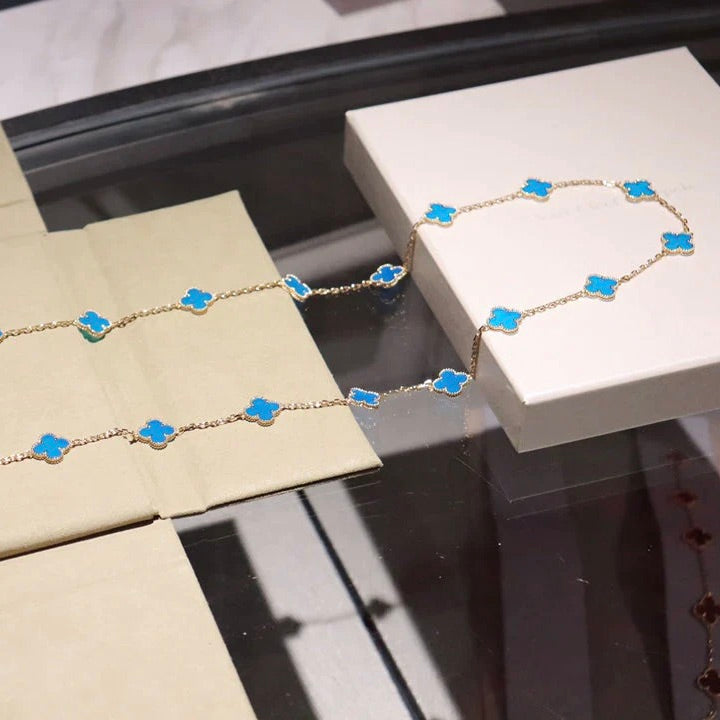 [Dawnora Jewelry]CLOVER 20 MOTIFS TURQUOISE GOLD