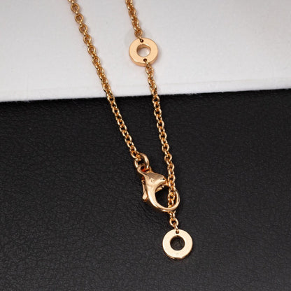 [Dawnora Jewelry]ZERO 1 WHITE CERAMIC PINK GOLD DIAMOND NECKLACE
