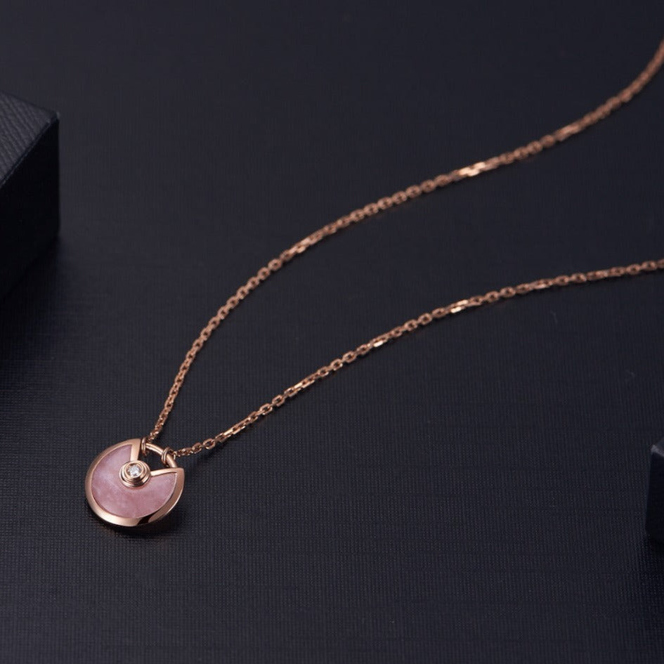 [Dawnora Jewelry]AMULETTE ROSE GOLD PINK MOP NECKLACE