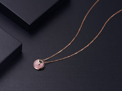 [Dawnora Jewelry]AMULETTE ROSE GOLD PINK MOP NECKLACE