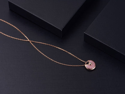 [Dawnora Jewelry]AMULETTE ROSE GOLD PINK MOP NECKLACE