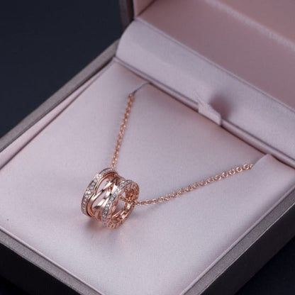 [Dawnora Jewelry]ZERO 1 PINK GOLD DIAMOND OPEN NECKLACE