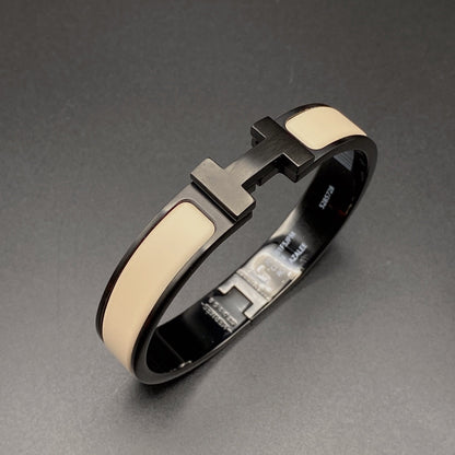 [Dawnora Jewelry]H BRACELET 12MM BLACK BEIGE CERAMIC
