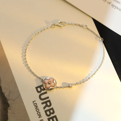 [Dawnora Jewelry]SUN MOTIF PINK MOP SILVER BRACELET