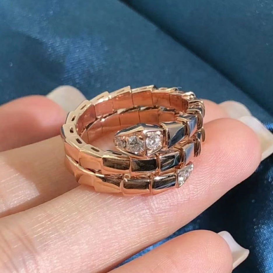 [Dawnora Jewelry]SERPENTS DOUBLE ROW DIAMOND RING