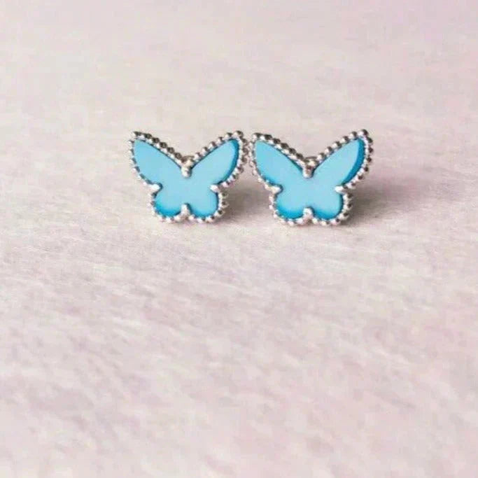 [Dawnora Jewelry]BUTTERFLY TURQUOISE EARRINGS SILVER