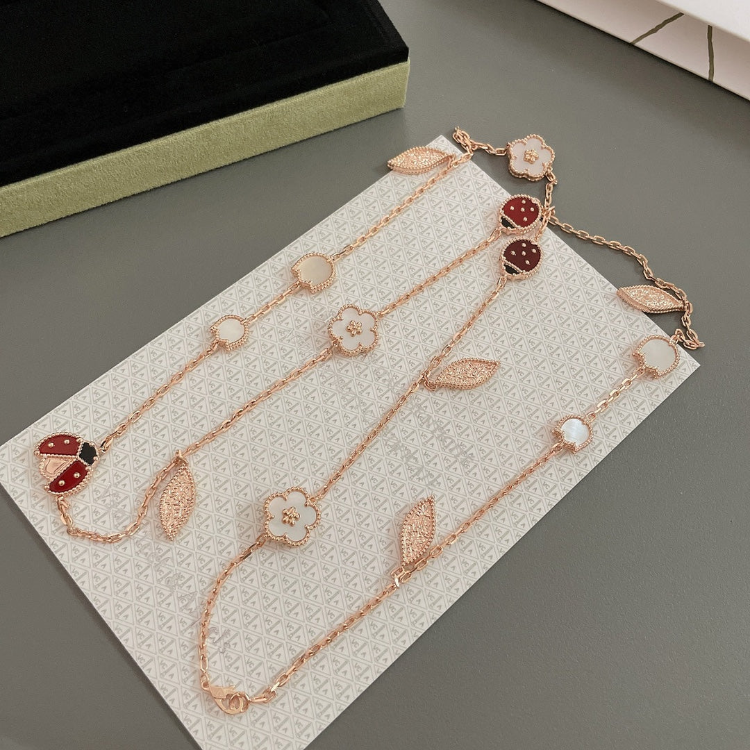 [Dawnora Jewelry]LUCKY SPRING 15 MOTIFS ROSE GOLD NECKLACE