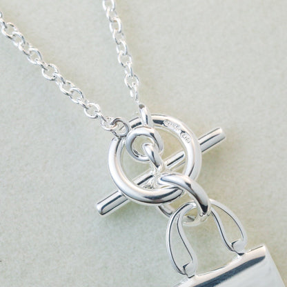 [Dawnora Jewelry]POP H PEDANT SILVER NECKLACE