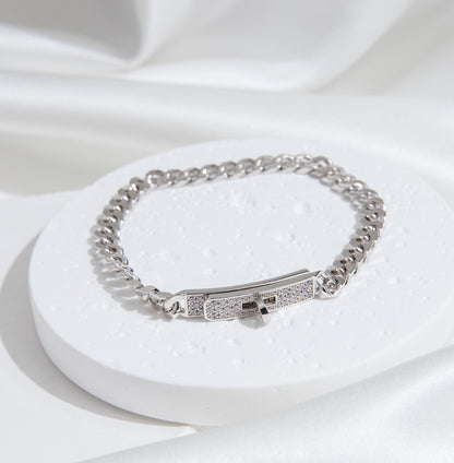 [Dawnora Jewelry]KELLY CHAIN SILVER DIAMOND BRACELET