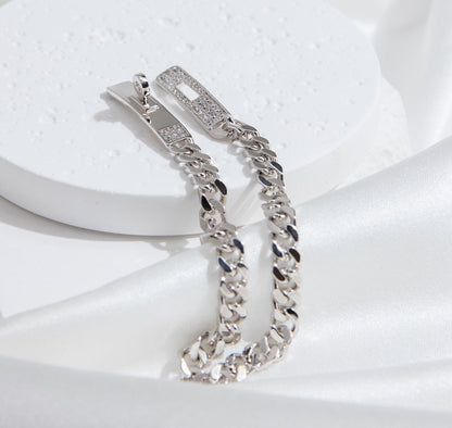 [Dawnora Jewelry]KELLY CHAIN SILVER DIAMOND BRACELET
