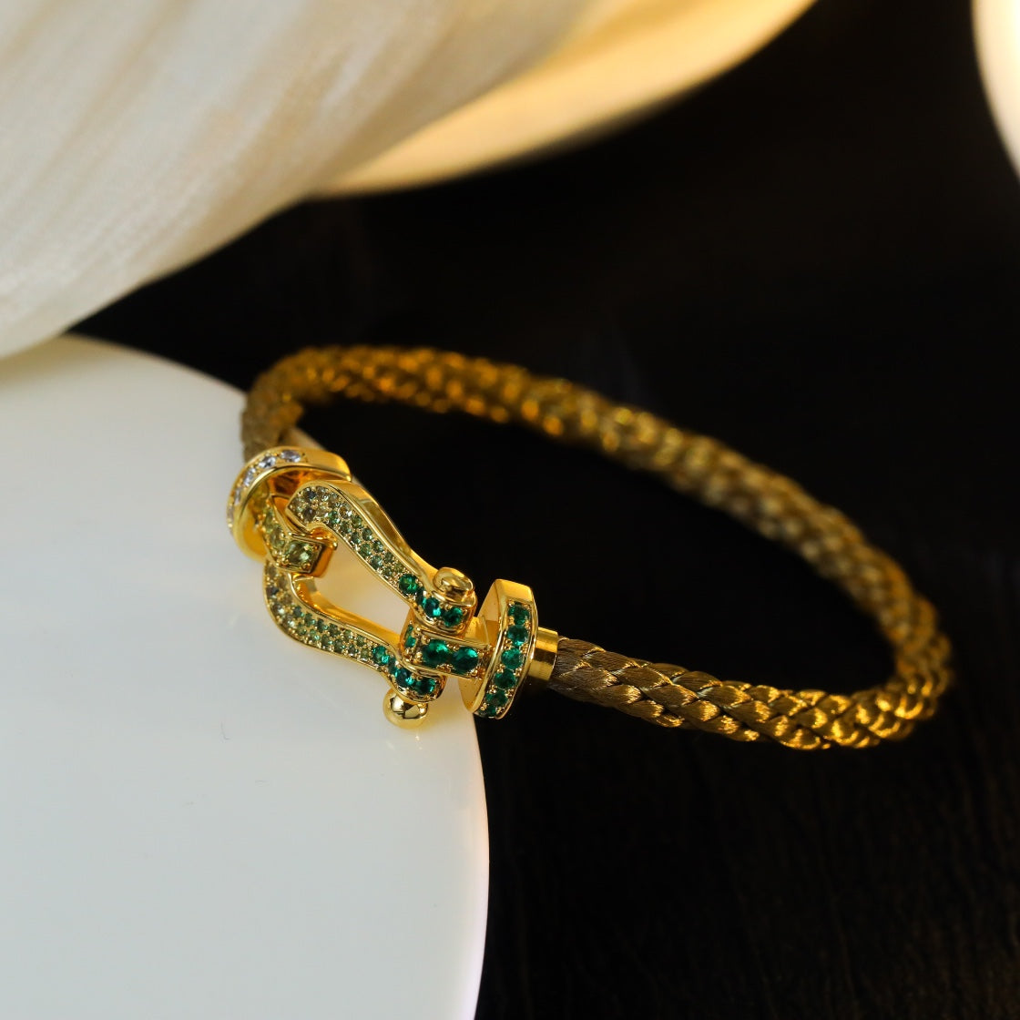 [Dawnora Jewelry]FORCE 10 GOLD GREEN DIAMOND PAVED