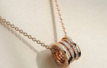 [Dawnora Jewelry]ZERO 1 PINK GOLD DIAMOND NECKLACE