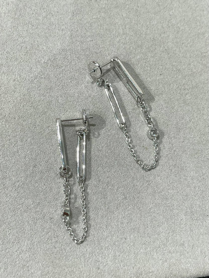 [Dawnora Jewelry]CHAINE CHAOS DIAMOND DROP EARRINGS