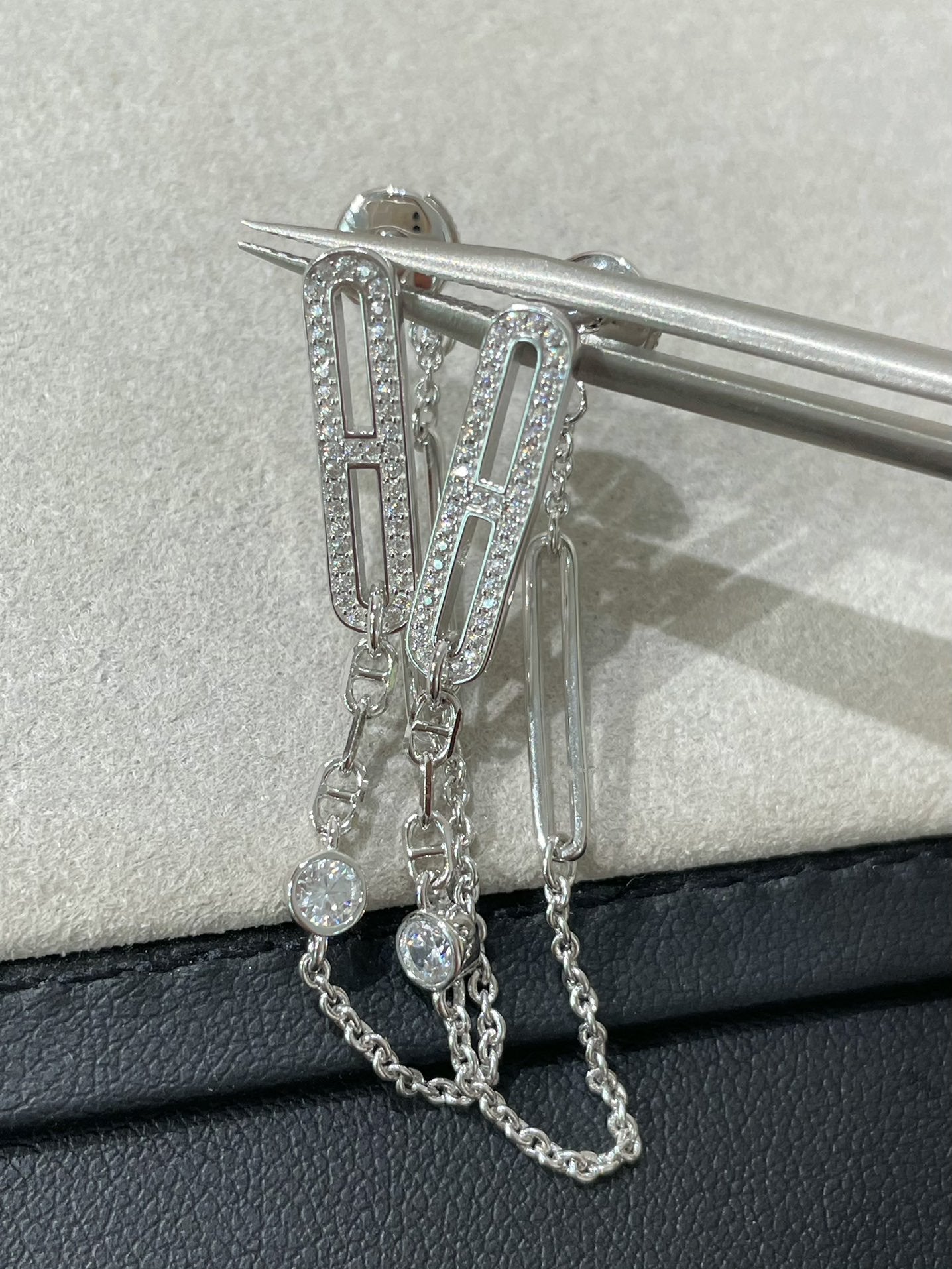 [Dawnora Jewelry]CHAINE CHAOS DIAMOND DROP EARRINGS