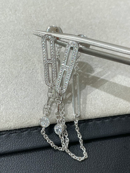 [Dawnora Jewelry]CHAINE CHAOS DIAMOND DROP EARRINGS