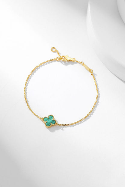 [Dawnora Jewelry]CLOVER BRACELET MALACHITE 1 MOTIF