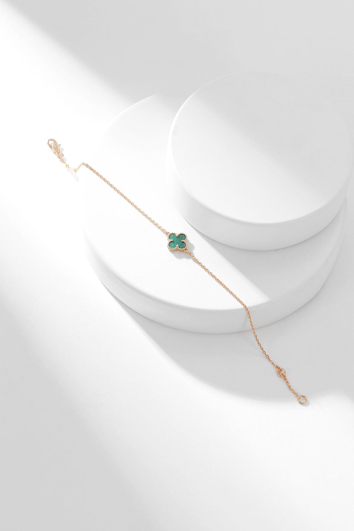 [Dawnora Jewelry]CLOVER BRACELET MALACHITE 1 MOTIF