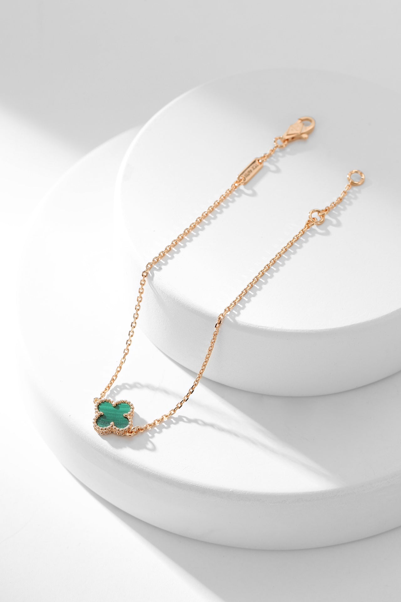[Dawnora Jewelry]CLOVER BRACELET MALACHITE 1 MOTIF