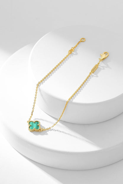 [Dawnora Jewelry]CLOVER BRACELET MALACHITE 1 MOTIF