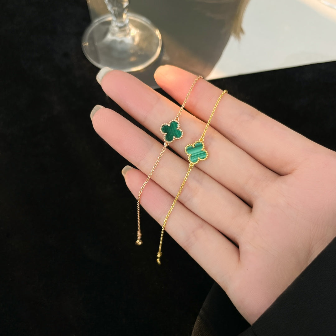 [Dawnora Jewelry]CLOVER BRACELET MALACHITE 1 MOTIF