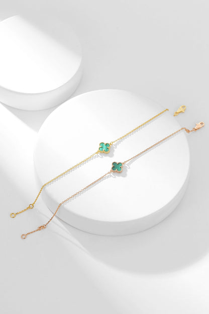 [Dawnora Jewelry]CLOVER BRACELET MALACHITE 1 MOTIF