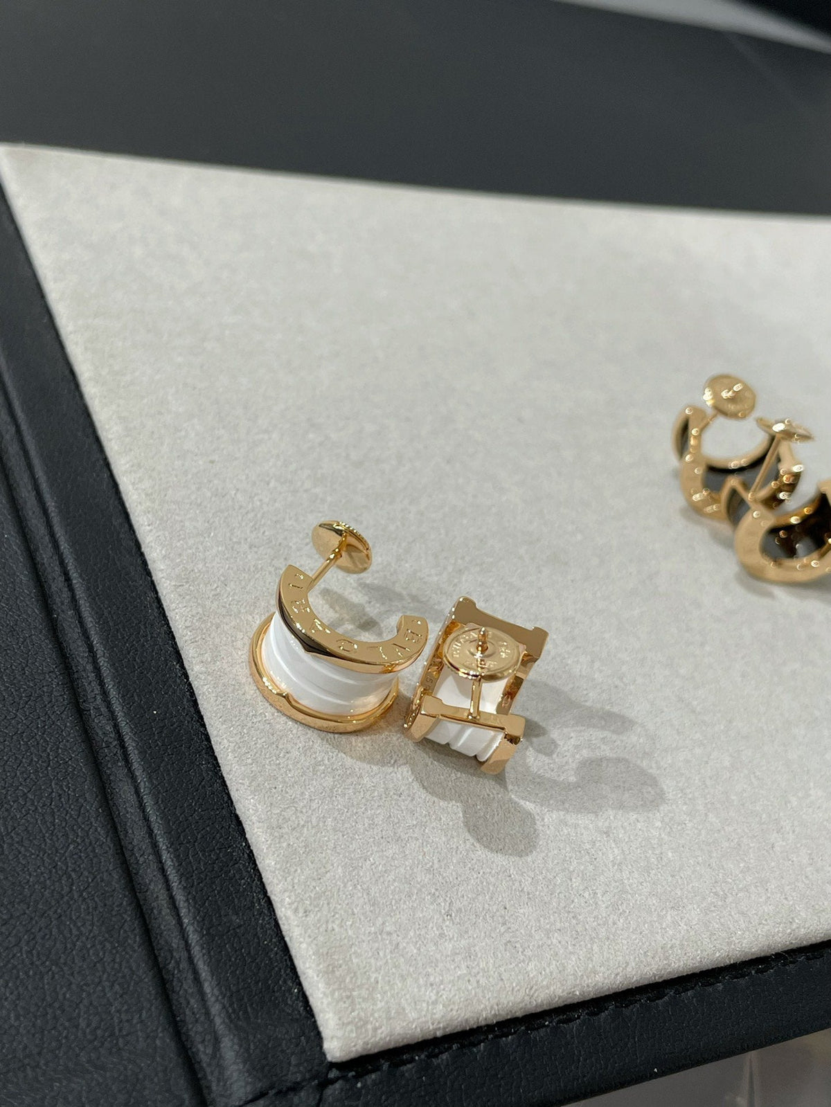 [Dawnora Jewelry]ZERO 1 PINK GOLD CERAMIC EARRINGS