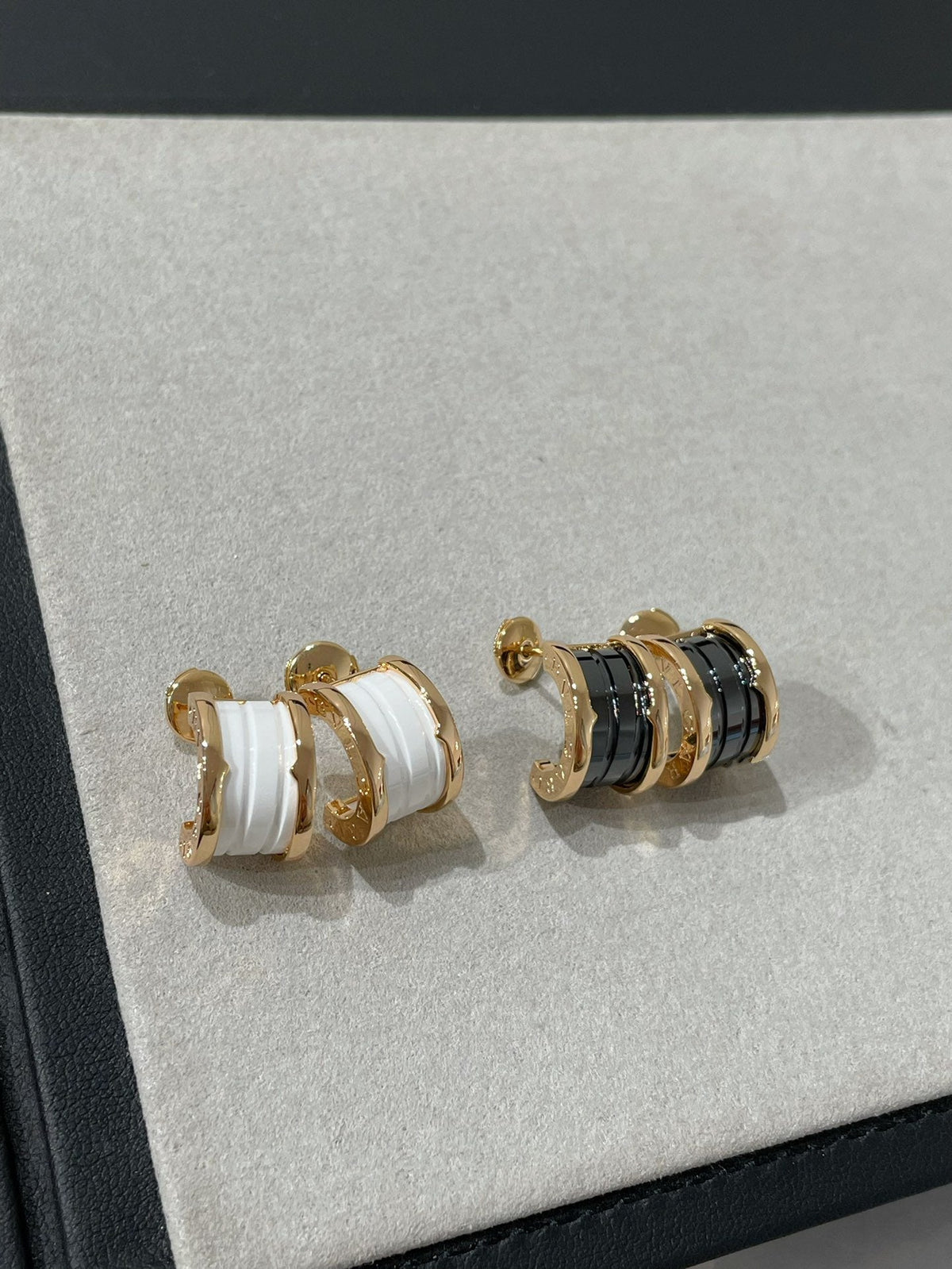[Dawnora Jewelry]ZERO 1 PINK GOLD CERAMIC EARRINGS