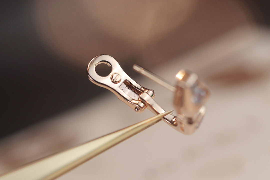 [Dawnora Jewelry]SERPENT PINK GOLD DIAMOND EARRINGS