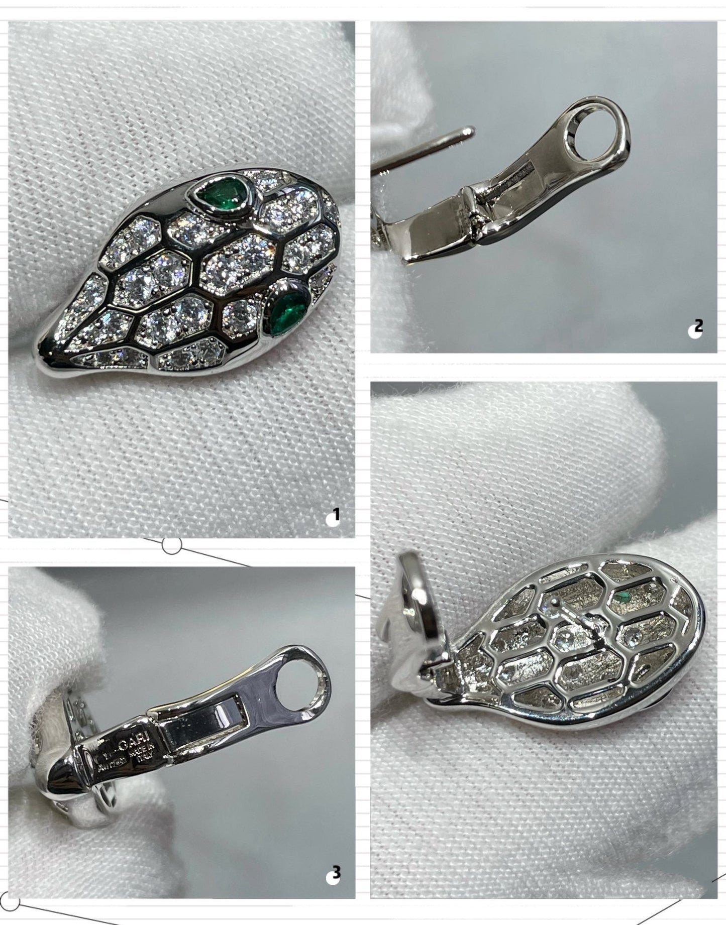 [Dawnora Jewelry]SERPENT DIAMOND STUD EARRINGS