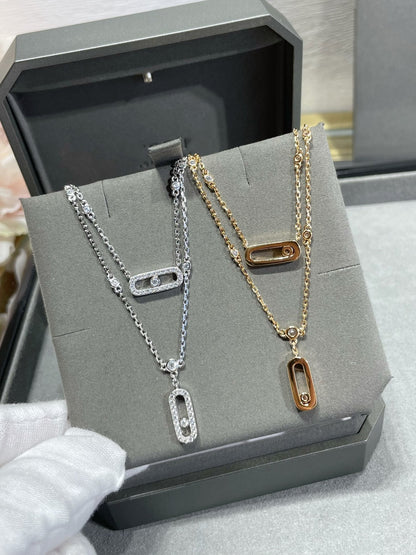 [Dawnora Jewelry]MOVE 2 ROW DIAMOND NECKLACE