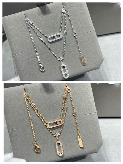 [Dawnora Jewelry]MOVE 2 ROW DIAMOND NECKLACE