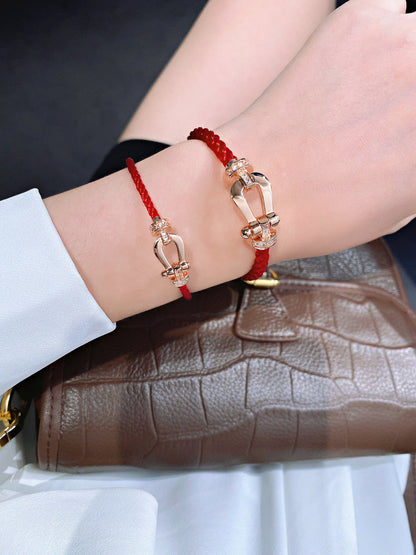 [Dawnora Jewelry]FORCE 10 HALF DIAMOND PINK GOLD RED CORDERI LARGE AND MEDIUM MODEL