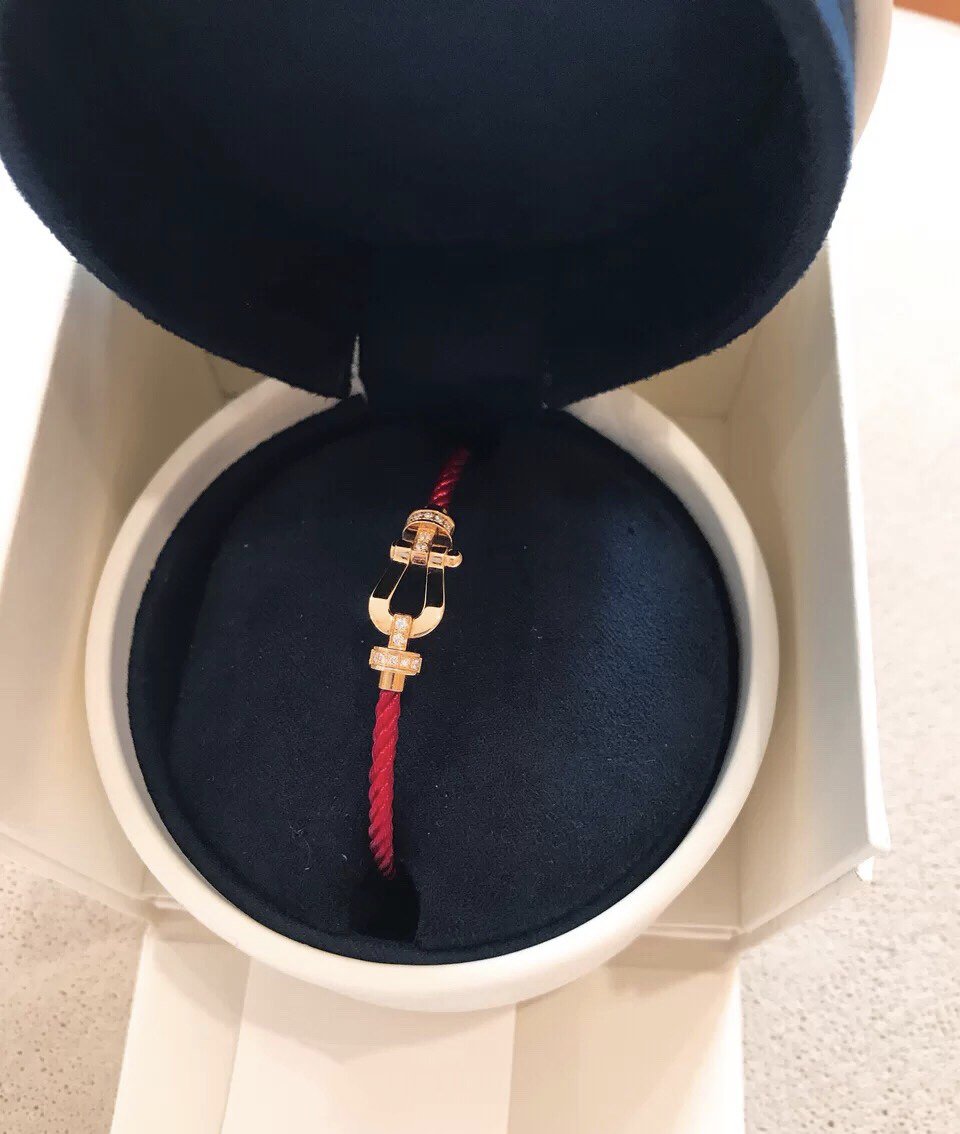 [Dawnora Jewelry]FORCE 10 HALF DIAMOND PINK GOLD RED CORDERI LARGE AND MEDIUM MODEL