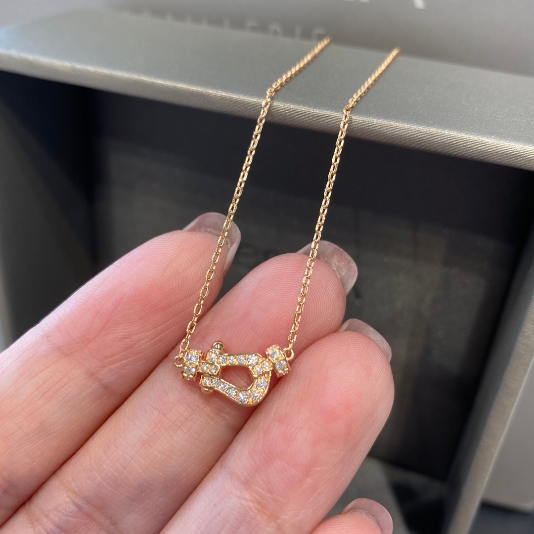 [Dawnora Jewelry]FORCE 10 DIAMOND PINK GOLD NECKLACE MINI MODEL