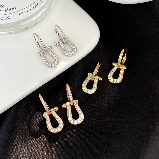 [Dawnora Jewelry]FORCE 10 FULL DIAMOND DROP EARRINGS MEDIUM MODEL