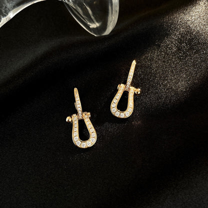 [Dawnora Jewelry]FORCE 10 FULL DIAMOND DROP EARRINGS MEDIUM MODEL