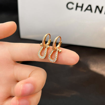 [Dawnora Jewelry]FORCE 10 FULL DIAMOND DROP EARRINGS MEDIUM MODEL