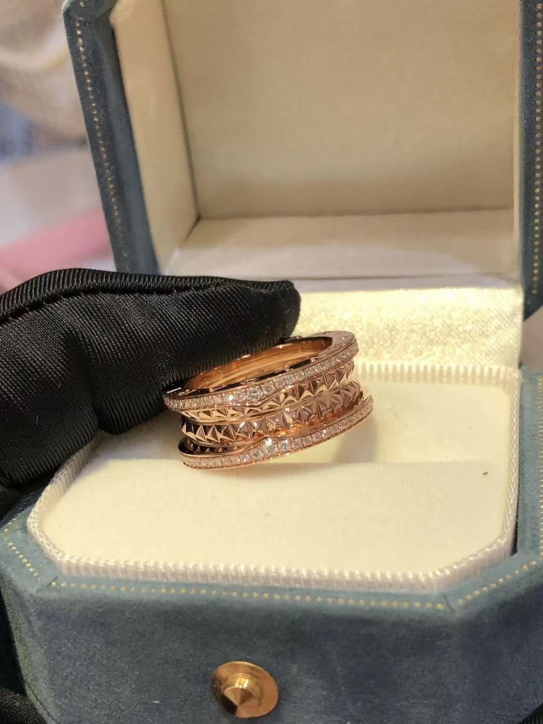 [Dawnora Jewelry]ZERO 1 ROCK DIAMOND PINK GOLD