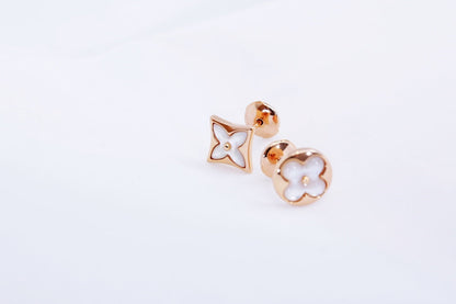 [Dawnora Jewelry]STAR AND SUN PINK GOLD MOP STUD EARRINGS