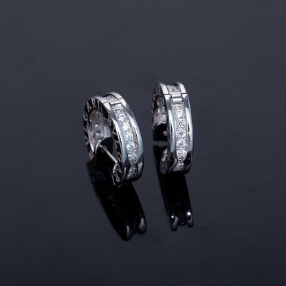 [Dawnora Jewelry]ZERO 1 MINI SILVER DIAMOND EARRINGS