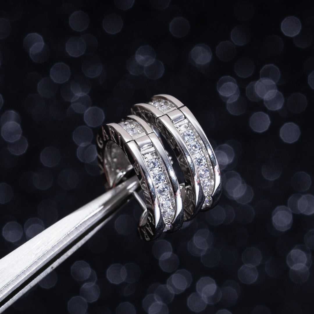 [Dawnora Jewelry]ZERO 1 MINI SILVER DIAMOND EARRINGS