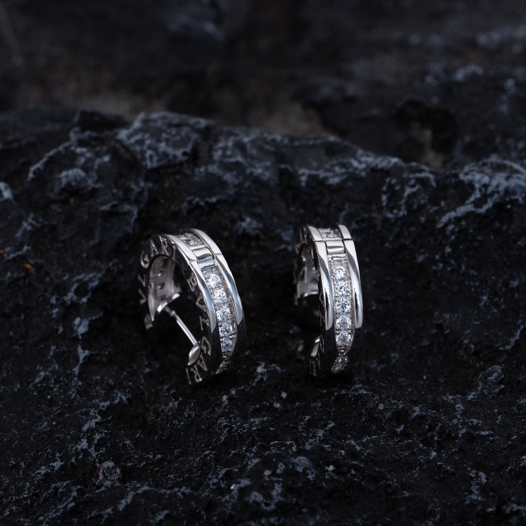 [Dawnora Jewelry]ZERO 1 MINI SILVER DIAMOND EARRINGS