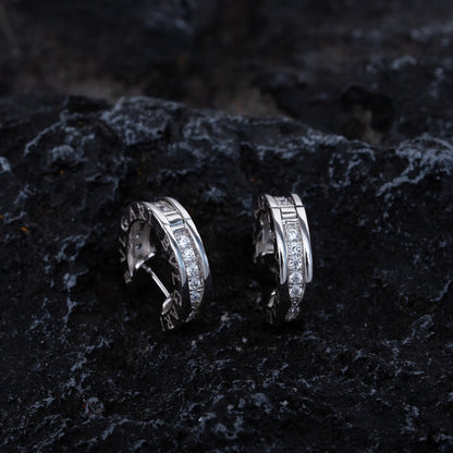 [Dawnora Jewelry]ZERO 1 MINI SILVER DIAMOND EARRINGS