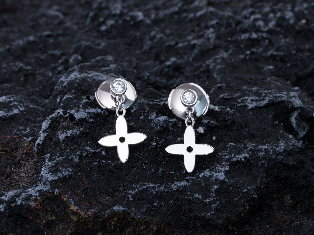 [Dawnora Jewelry]VIDYLLE SILVER DIAMOND MINI DROP EARRINGS